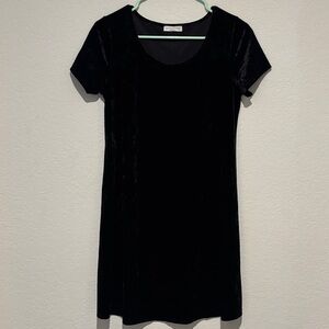 Sociallite Black Velvet Scoop-Neck Mini Dress